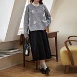 甘辛系ガールズ☆細見え重刺繍クルーネックウールニットカーディガン | 17kg | 詳細画像20