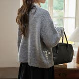 甘辛系ガールズ☆細見え重刺繍クルーネックウールニットカーディガン | 17kg | 詳細画像23