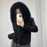 ブラック | ゆるカワコーデ☆ざっくり編み ニットカーディガンアウター | 17kg