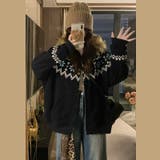 ゆるカワコーデ☆フェアアイル柄プリントフード付き裏起毛スウェット | 17kg | 詳細画像10