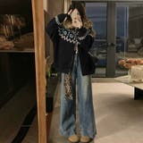 ゆるカワコーデ☆フェアアイル柄プリントフード付き裏起毛スウェット | 17kg | 詳細画像11