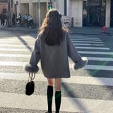 ゆるカワコーデ☆グレーウールコートミドル丈蝶結びケープコート | 17kg | 詳細画像17