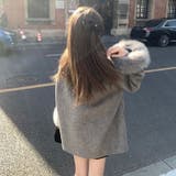 ゆるカワコーデ☆グレーウールコートミドル丈蝶結びケープコート | 17kg | 詳細画像5