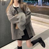 ゆるカワコーデ☆グレーウールコートミドル丈蝶結びケープコート | 17kg | 詳細画像6