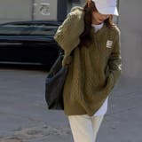 ゆるカワコーデ☆ミディ丈 レトロ編みVネックセーター | 17kg | 詳細画像11 