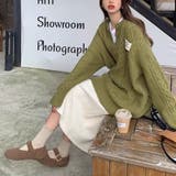 ゆるカワコーデ☆ミディ丈 レトロ編みVネックセーター | 17kg | 詳細画像17 