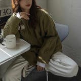 ゆるカワコーデ☆ミディ丈 レトロ編みVネックセーター | 17kg | 詳細画像8 