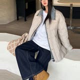 ライトグレー | ユニセックス☆デニム襟切替 中綿ショートジャケット | 17kg