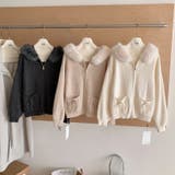 ゆるカワコーデ☆ファー襟付きニットカーディガン ゆったりフードアウター | 17kg | 詳細画像1