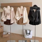 ゆるカワコーデ☆ファー襟付きニットカーディガン ゆったりフードアウター | 17kg | 詳細画像4