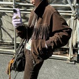 ユニセックス☆スエード中綿ジャケットフリンジスタッズ付 | 17kg | 詳細画像1 