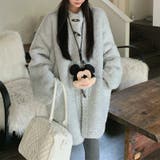 ゆるカワコーデ☆ロングボアジャケット羊羔風スタンドカラー | 17kg | 詳細画像12 