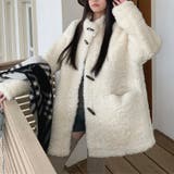 ホワイト | ゆるカワコーデ☆ロングボアジャケット羊羔風スタンドカラー | 17kg