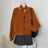 オレンジ | 大人っぽく洗練された☆クルーネック黄ニットカーデマフラー2点 | 17kg