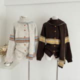 ゆるカワコーデ☆ジャカードカーデマフラー付保温ニット | 17kg | 詳細画像1