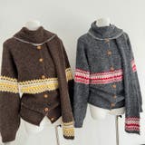 ゆるカワコーデ☆ジャカードカーデマフラー付保温ニット | 17kg | 詳細画像2