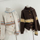 ゆるカワコーデ☆ジャカードカーデマフラー付保温ニット | 17kg | 詳細画像8