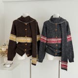 ゆるカワコーデ☆ジャカードカーデマフラー付保温ニット | 17kg | 詳細画像9