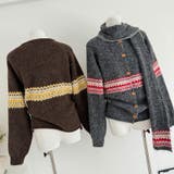 ゆるカワコーデ☆ジャカードカーデマフラー付保温ニット | 17kg | 詳細画像10