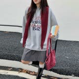 グレー | 快適スタイルを実現☆配色ロゴスウェット ゆったりデザイン | 17kg