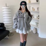 グレー | 快適スタイルを実現☆ロゴジップパーカー 裏起毛あたたか | 17kg