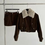 ダークブラウン | 甘辛系ガールズ☆ボアショートジャケット＋スカートセット | 17kg
