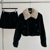 ブラック | 甘辛系ガールズ☆ボアショートジャケット＋スカートセット | 17kg