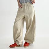 ユニセックス☆高ウエスト無地オールシーズンワイドストレートパンツ | 17kg | 詳細画像1