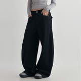 ブラック | ユニセックス☆高ウエスト無地オールシーズンワイドストレートパンツ | 17kg