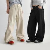 ユニセックス☆高ウエスト無地オールシーズンワイドストレートパンツ | 17kg | 詳細画像6