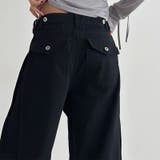 ユニセックス☆高ウエスト無地オールシーズンワイドストレートパンツ | 17kg | 詳細画像2