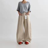 ユニセックス☆高ウエスト無地オールシーズンワイドストレートパンツ | 17kg | 詳細画像5