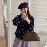 ネイビー | 甘辛系ガールズ☆ドット柄フード付厚手ニットセーター大人可愛いトップス | 17kg