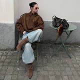 ユニセックス☆ストリート系レトロスエード調スタッズ付きフライトジャケット | 17kg | 詳細画像5 