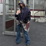 ユニセックス☆ストリート系レトロスエード調スタッズ付きフライトジャケット | 17kg | 詳細画像3 