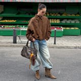 ユニセックス☆ストリート系レトロスエード調スタッズ付きフライトジャケット | 17kg | 詳細画像19 