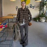 カーキ | ユニセックス☆ストリート系レトロ配色ブラウン系起毛チェックシャツ | 17kg