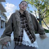 ユニセックス☆ストリート系レトロ配色ブラウン系起毛チェックシャツ | 17kg | 詳細画像7