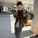 ユニセックス☆ストリート系レトロ配色ブラウン系起毛チェックシャツ | 17kg | 詳細画像9