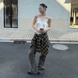 ユニセックス☆ストリート系レトロ配色ブラウン系起毛チェックシャツ | 17kg | 詳細画像13