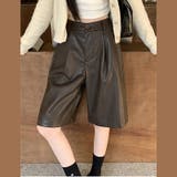 甘辛系ガールズ☆高品質PUレザーショートブーツパンツ五分丈ワイドパンツ | 17kg | 詳細画像8