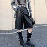 甘辛系ガールズ☆高品質PUレザーショートブーツパンツ五分丈ワイドパンツ | 17kg | 詳細画像13