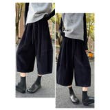 ネイビー | 甘辛系ガールズ☆コーデュロイ七分丈パンツレトロオールドマネー風 | 17kg