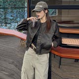 ユニセックス☆手作り色落ち加工ショート丈ライダースジャケットレザージャケット | 17kg | 詳細画像17