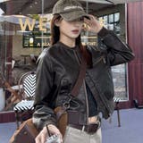 ユニセックス☆手作り色落ち加工ショート丈ライダースジャケットレザージャケット | 17kg | 詳細画像3