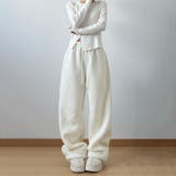 ホワイト | ユニセックス☆フリースパンツ裏起毛厚手 | 17kg