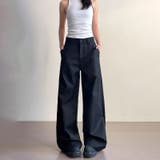 大人っぽく洗練された☆高級感あるタック入りカッティング裾引きずりロングパンツ | 17kg | 詳細画像7