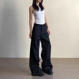 大人っぽく洗練された☆高級感あるタック入りカッティング裾引きずりロングパンツ | 17kg | 詳細画像8