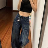 ゆるカワコーデ☆レトロデニムパンツゆったり鎌型ワイドロングパンツ | 17kg | 詳細画像2 