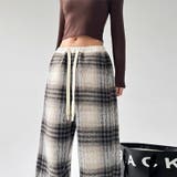 ゆるカワコーデ☆ウール混チェックパンツストレートロングパンツ | 17kg | 詳細画像6 
